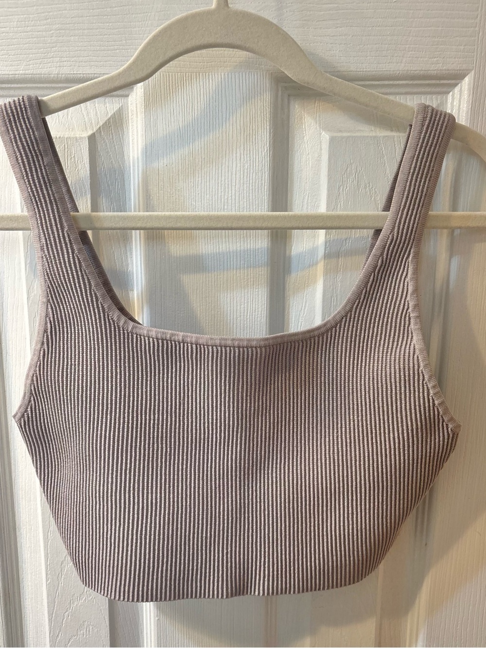 Babaton Ribbed Scoop Tank in Dusty Mauve